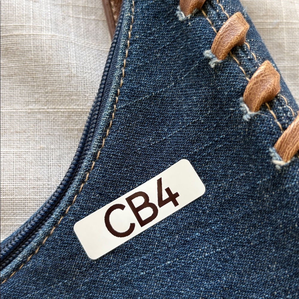CB4, Blue And Brown Handles Shoulder Bag